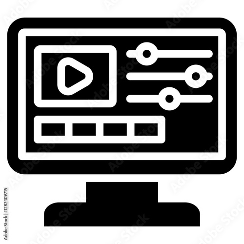 Video Editing Solid Black Icon