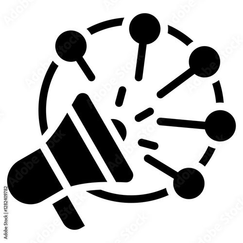 Network Marketing Solid Black Icon