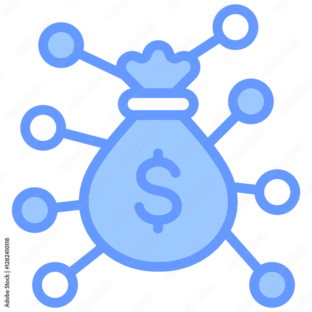Crowdfunding Lineal Blue Icon Crowdfunding Lineal Blue Icon