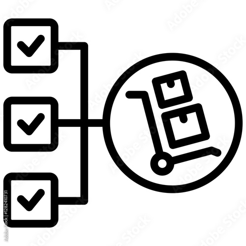 Order Consolidation Outline Icon