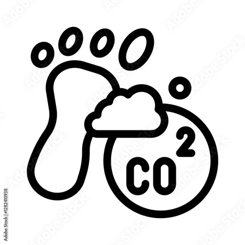 carbon footprint line icon