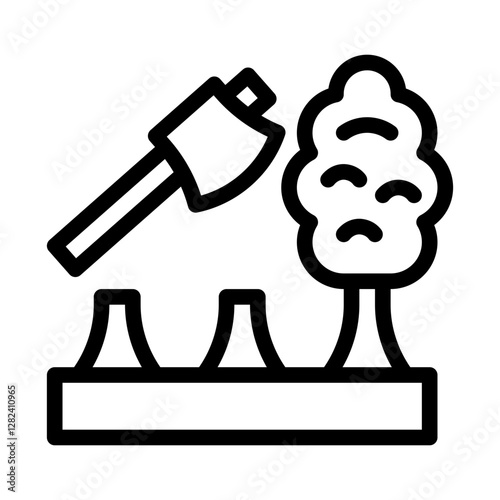 deforestation line icon