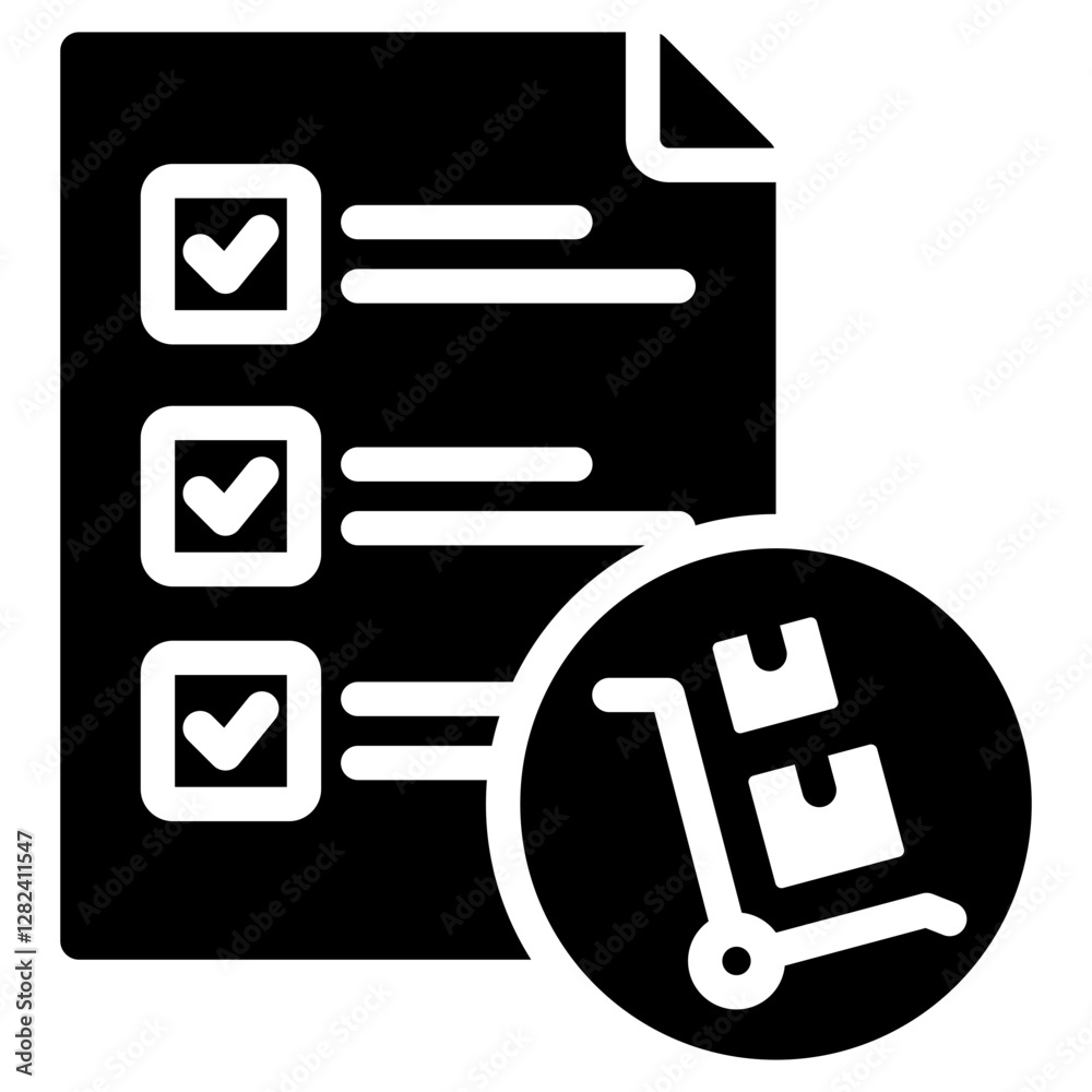 Fototapeta premium Procurement Planning Solid Black Icon