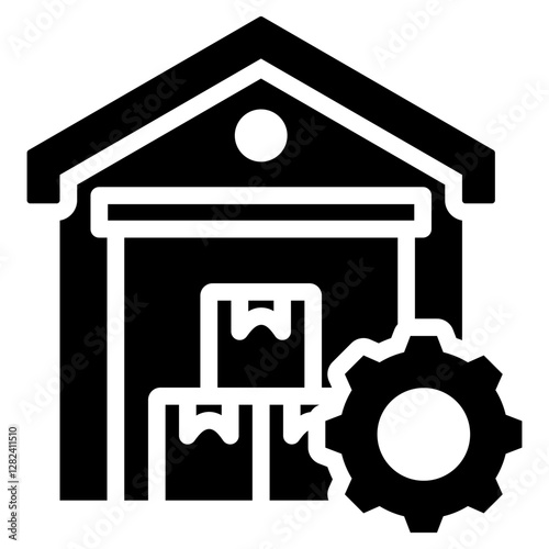 Inventory Management Solid Black Icon