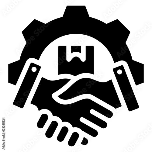 Supplier Relationship Management Solid Black Icon