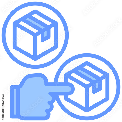 Supplier Selection Lineal Blue Icon