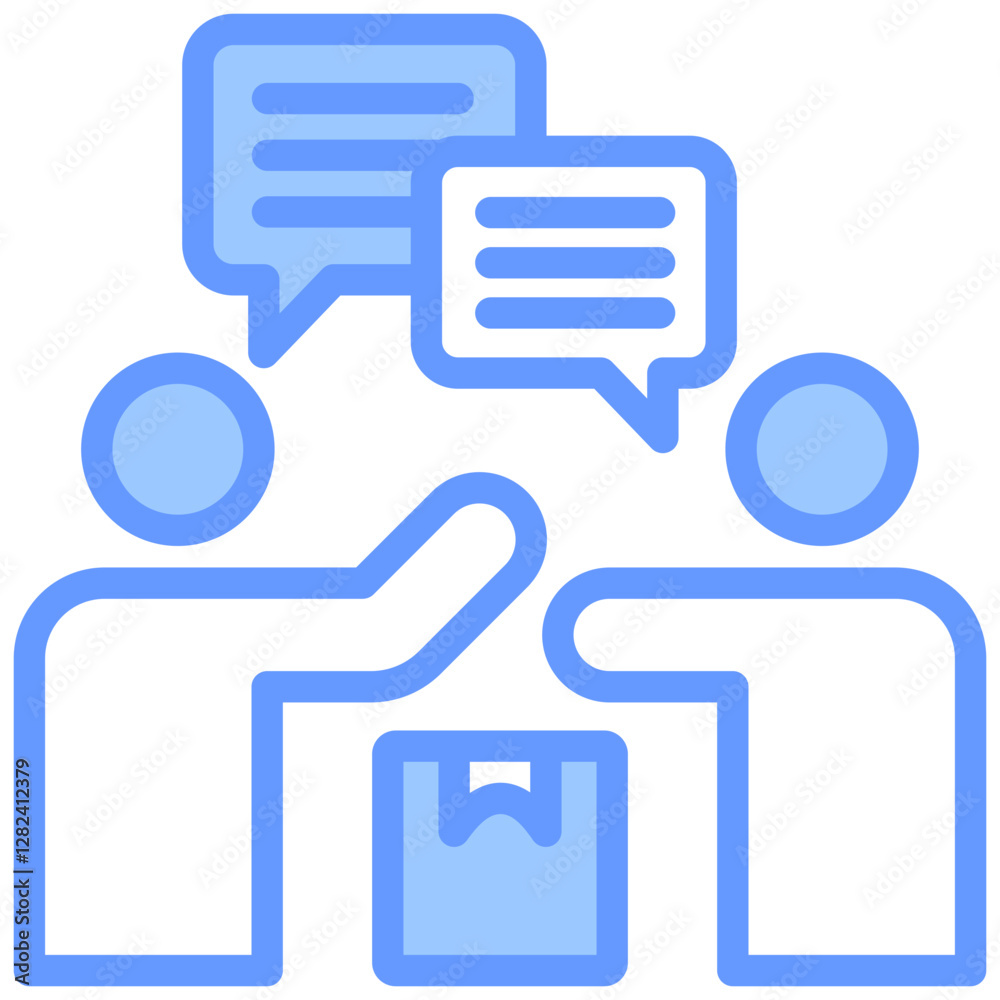 Supplier Communication Lineal Blue Icon Supplier Communication Lineal Blue Icon
