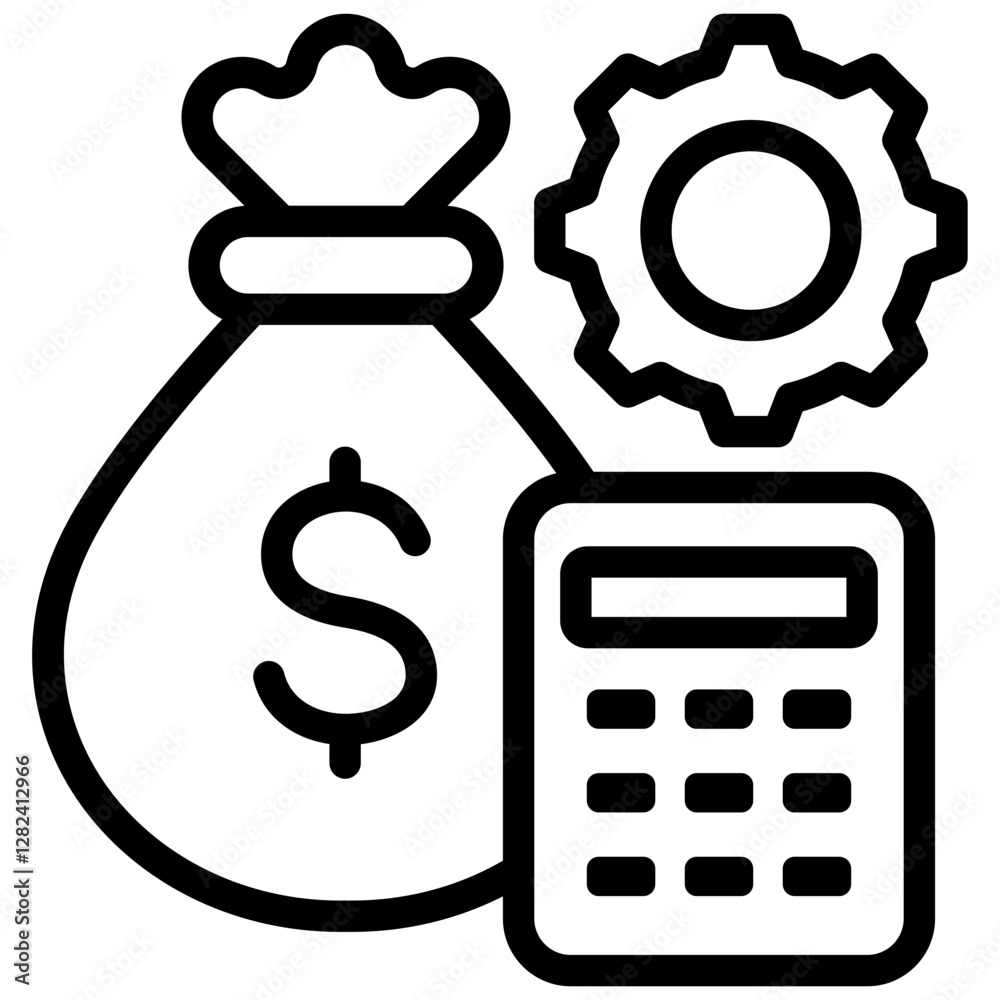 Budget Management Outline Icon Budget Management Outline Icon