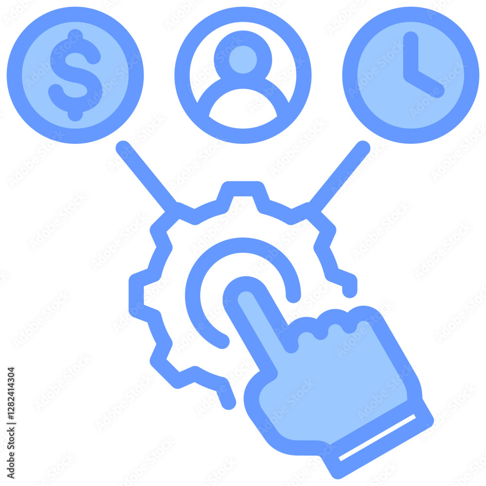 Resource Allocation Lineal Blue Icon Resource Allocation Lineal Blue Icon