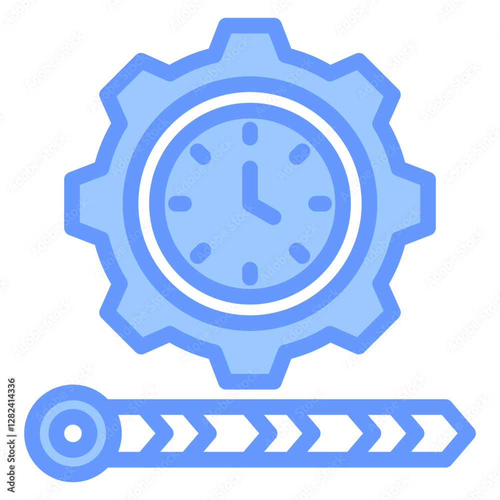 Timeline Management Lineal Blue Icon Timeline Management Lineal Blue Icon