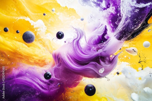 Vibrant colors dance in an abstract explosion of fluid motion