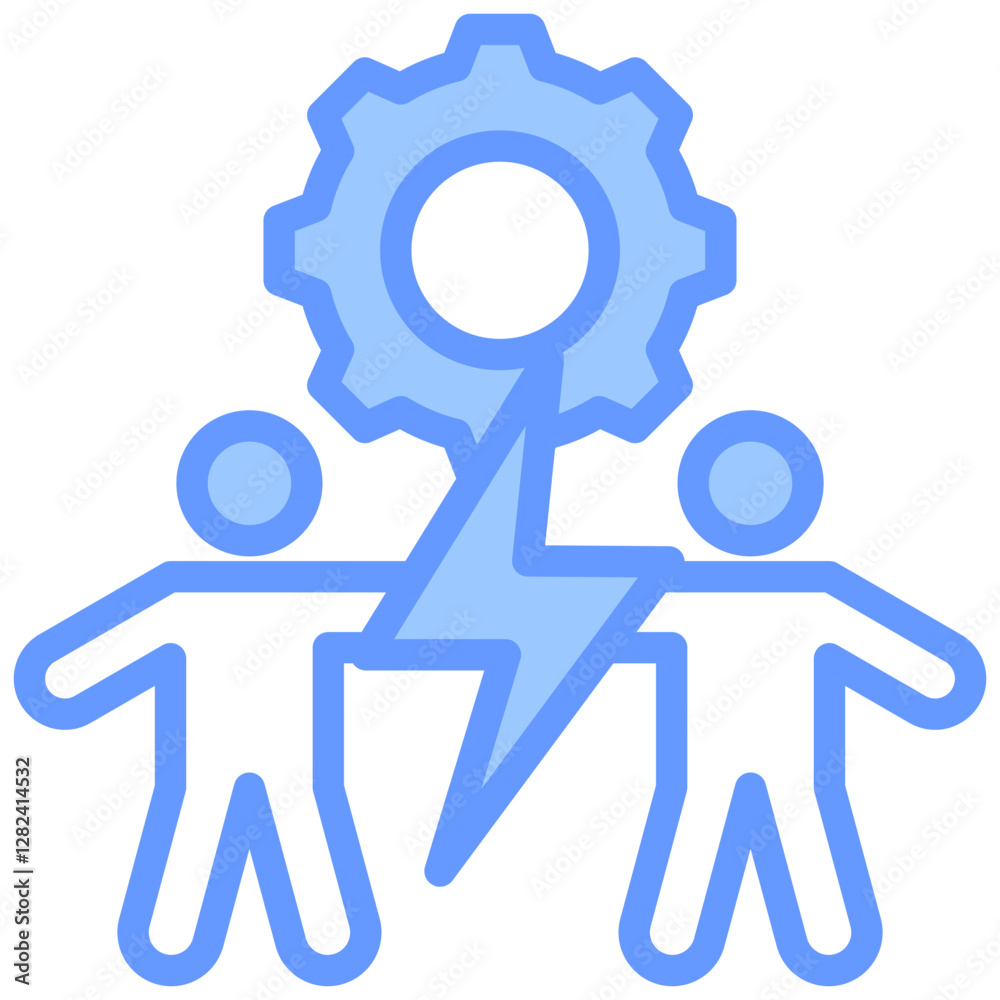 Conflict Management Lineal Blue Icon Conflict Management Lineal Blue Icon