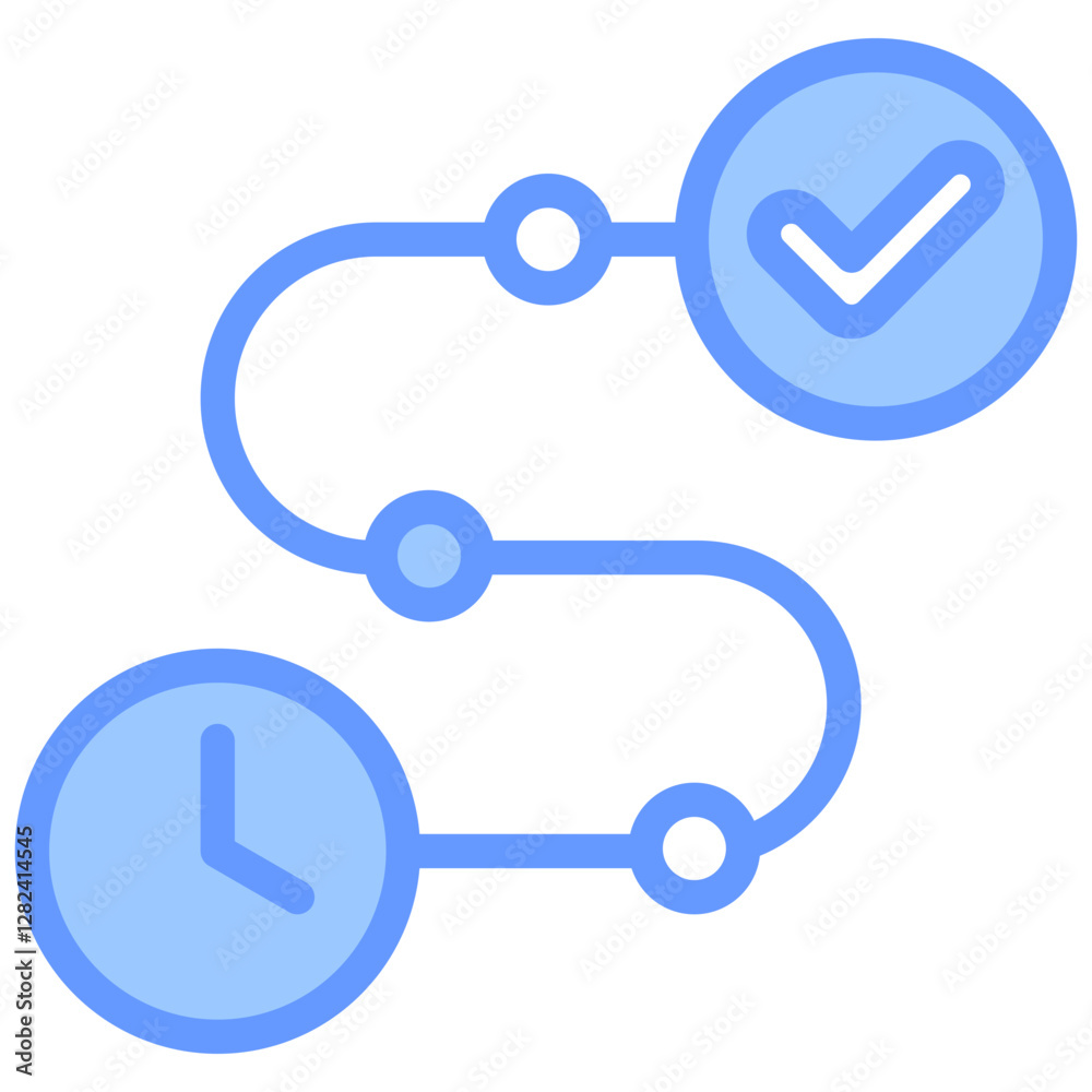 Timeline Tracking Lineal Blue Icon Timeline Tracking Lineal Blue Icon