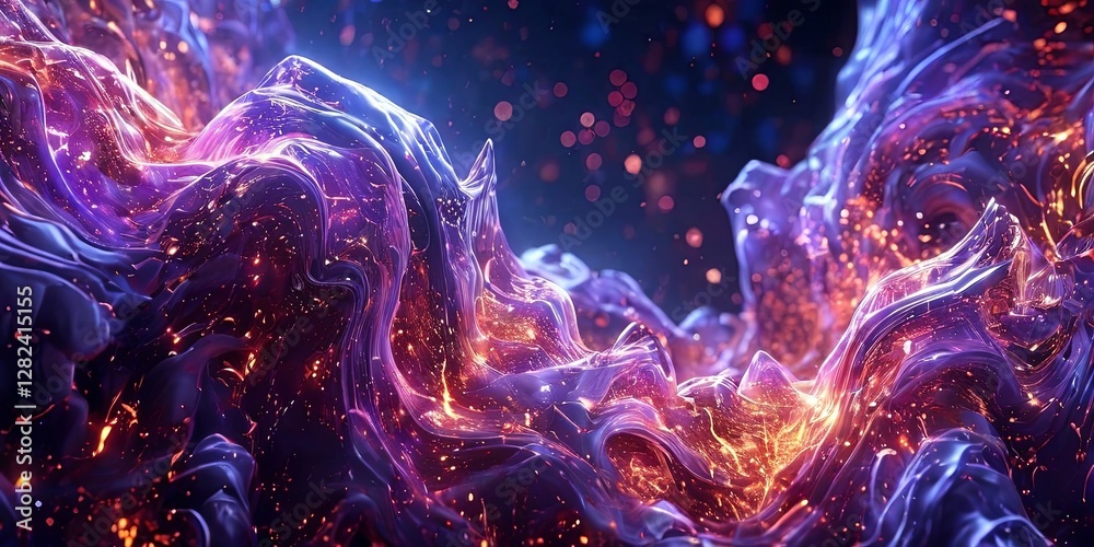 Fototapeta premium A purple and orange swirl of fire