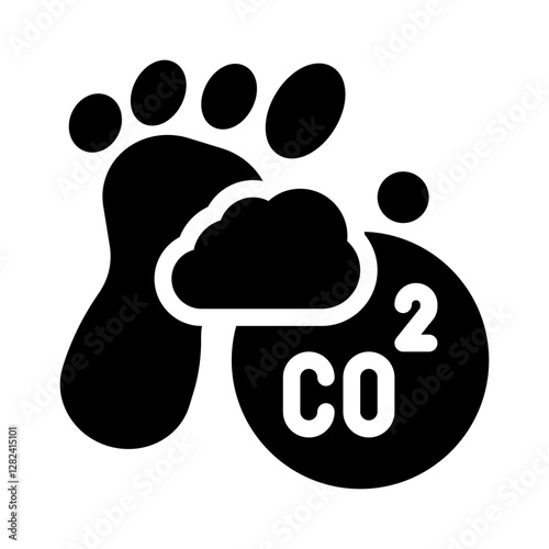 carbon footprint glyph icon