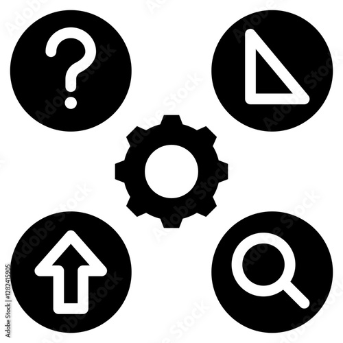 Dmaic Framework Solid Black Icon