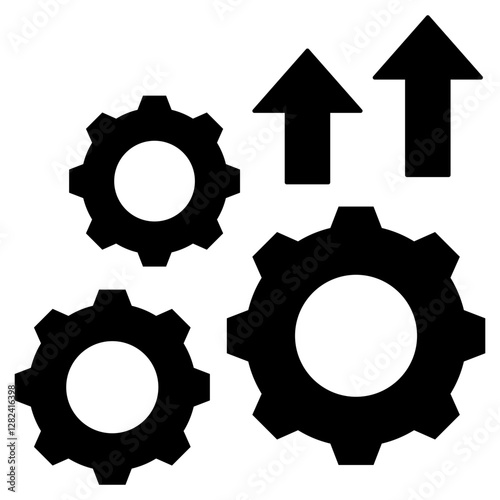 Process Improvement Solid Black Icon