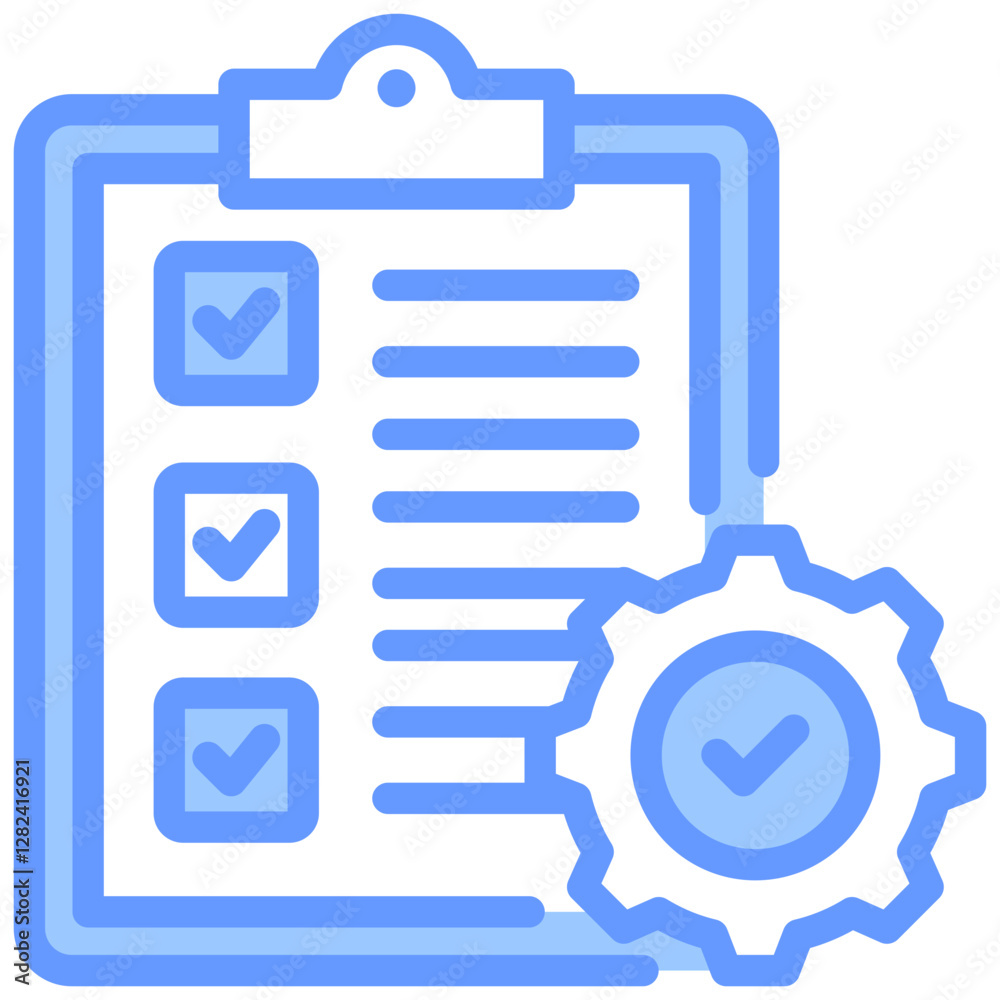 Process Standardization Lineal Blue Icon Process Standardization Lineal Blue Icon