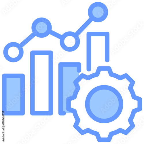 Statistical Process Control Lineal Blue Icon