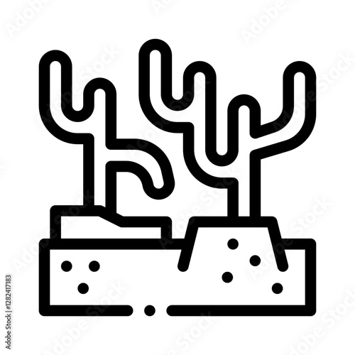 coral reef line icon