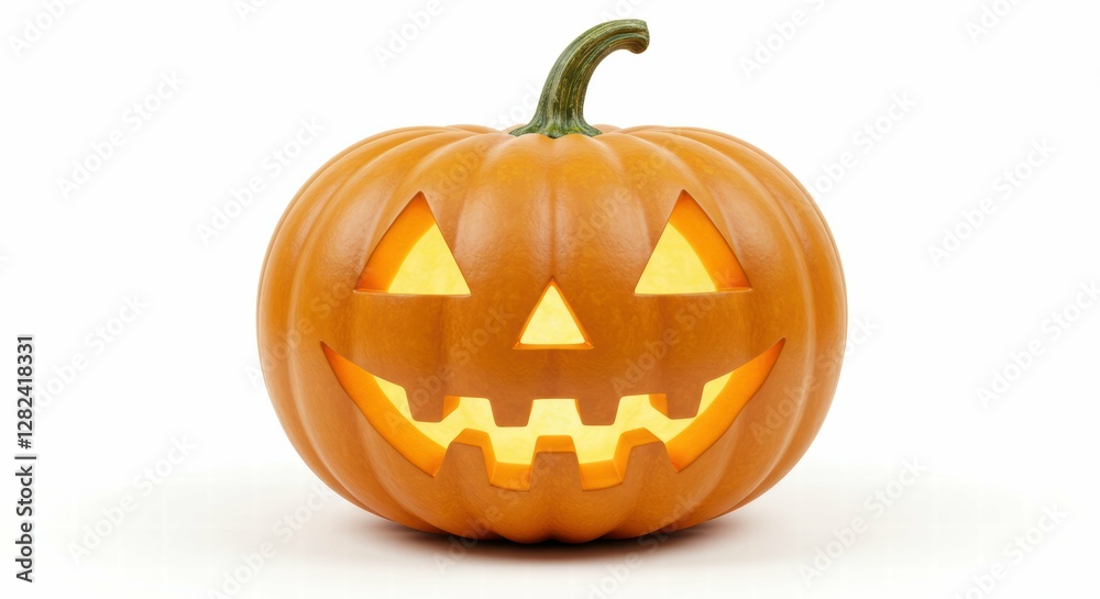 Carved pumpkin glowing from within with spooky face. Carved pumpkin glowing from within with spooky face.