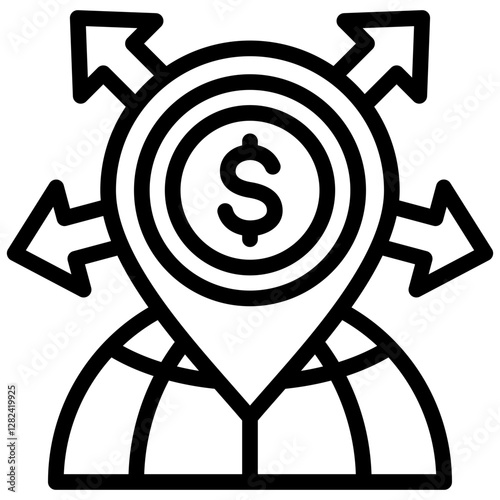 Business Expansion Outline Icon
