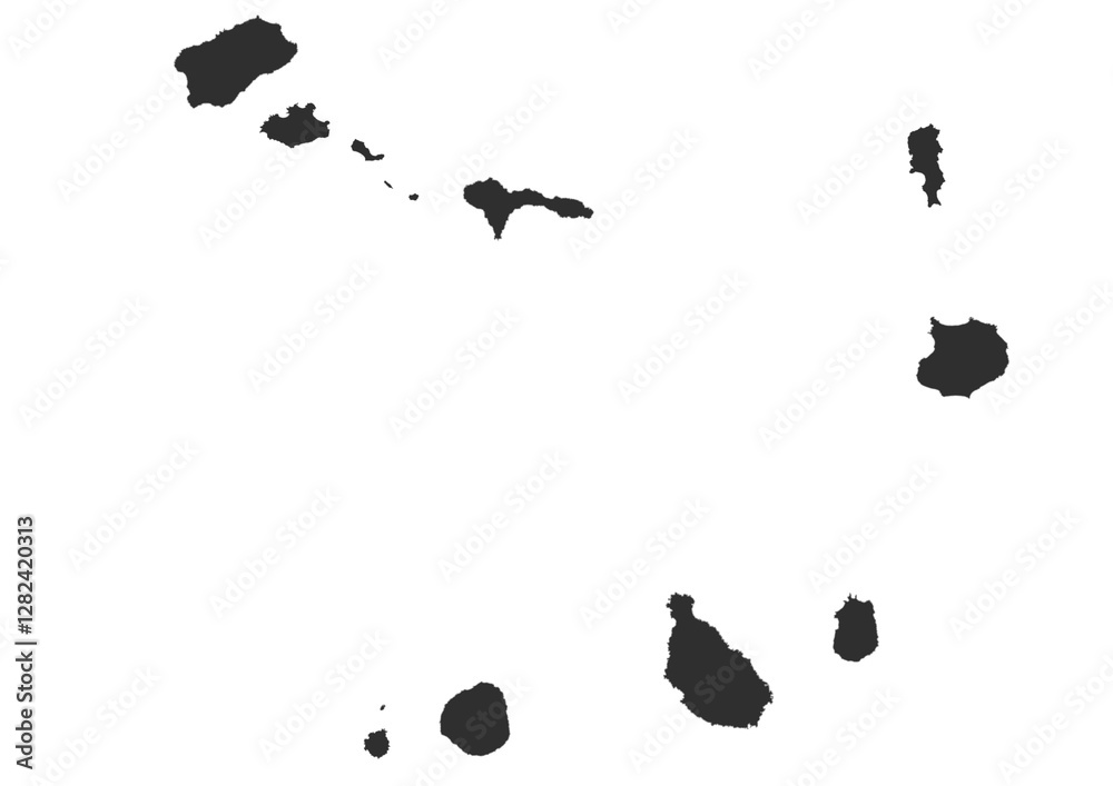 vector silhouette map in cape verde country