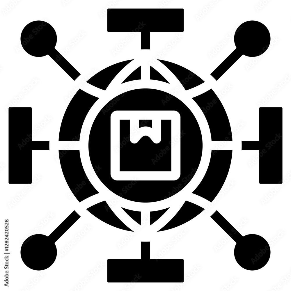 Distribution Channels Solid Black Icon Distribution Channels Solid Black Icon
