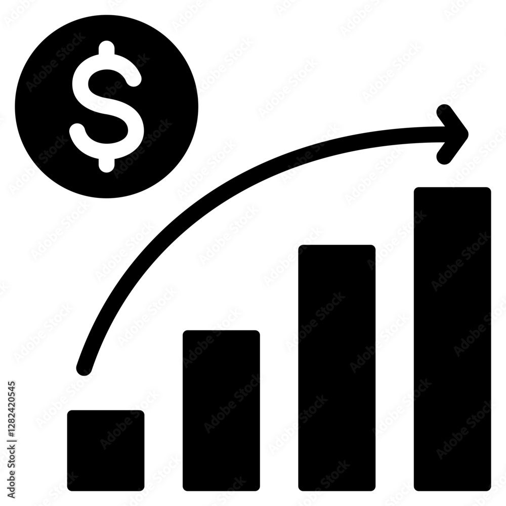 Market Trend Solid Black Icon Market Trend Solid Black Icon
