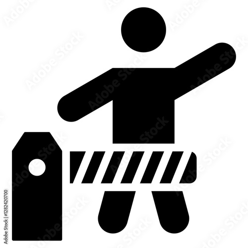 Entry Barrier Solid Black Icon