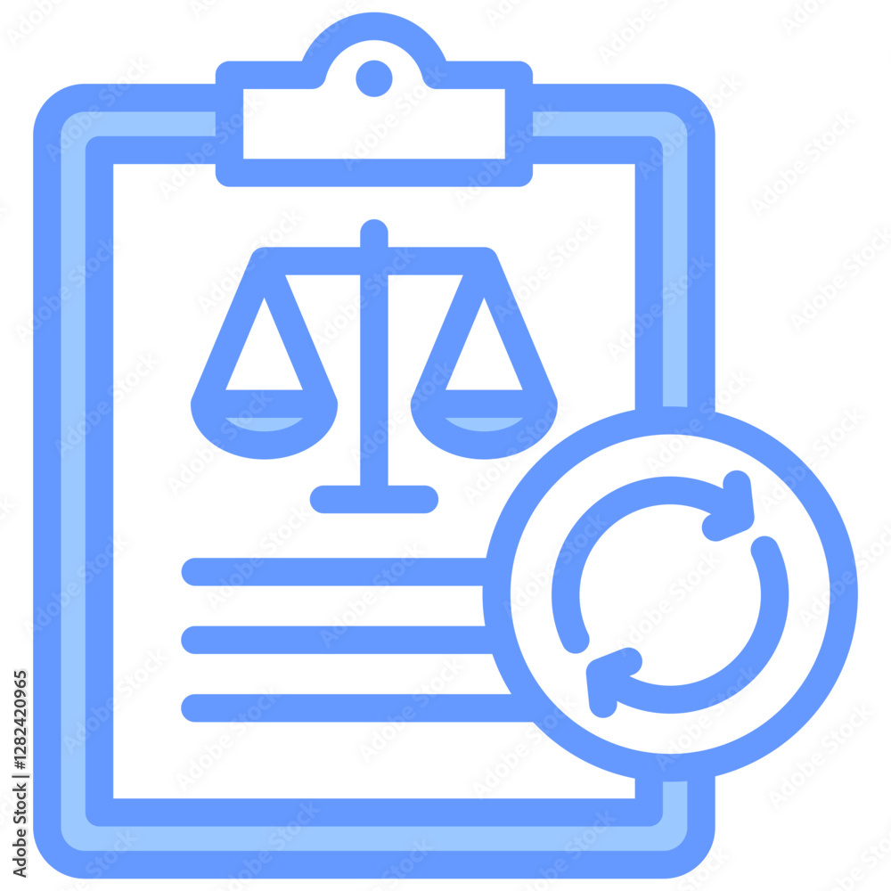 Regulatory Change Lineal Blue Icon Regulatory Change Lineal Blue Icon