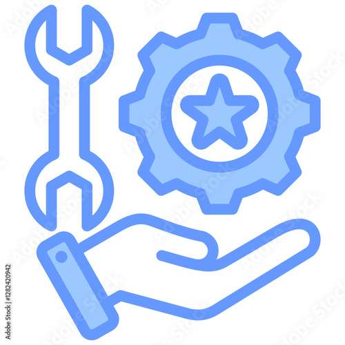 Technical Expertise Lineal Blue Icon