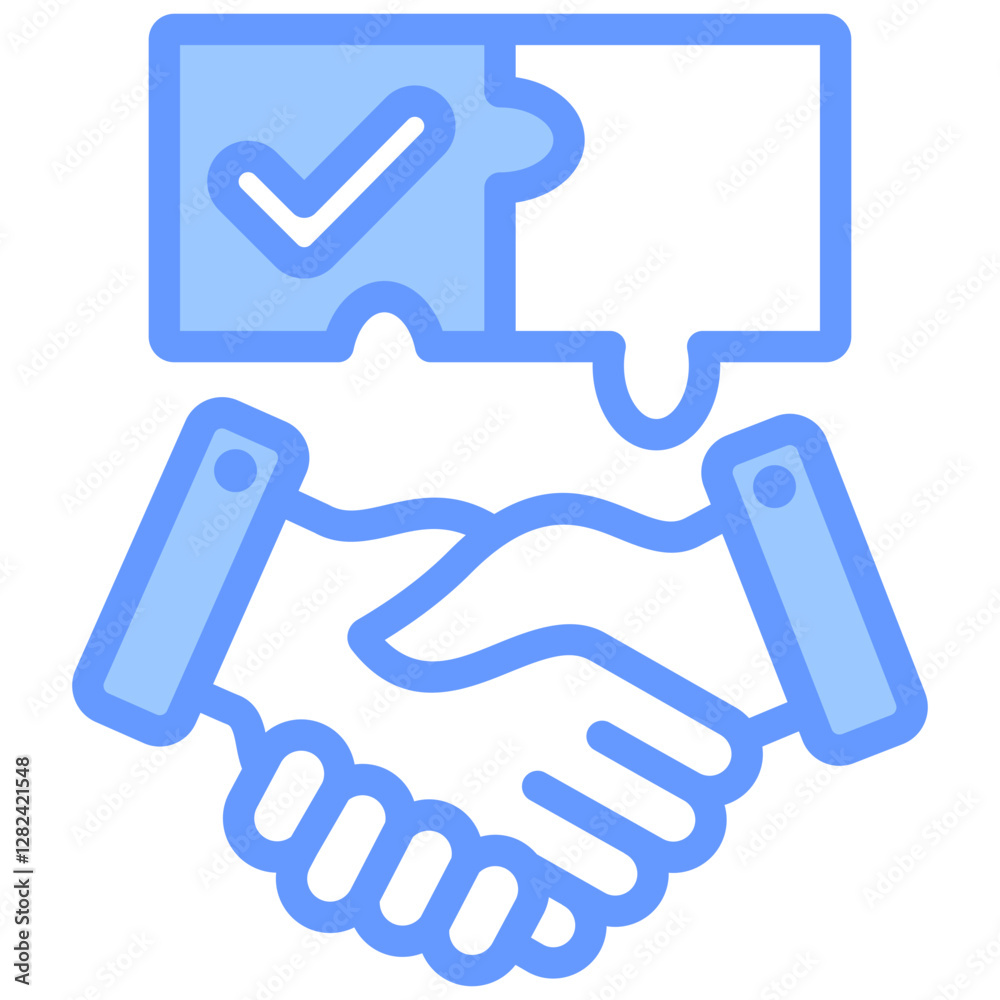 Strategic Partnership Lineal Blue Icon Strategic Partnership Lineal Blue Icon