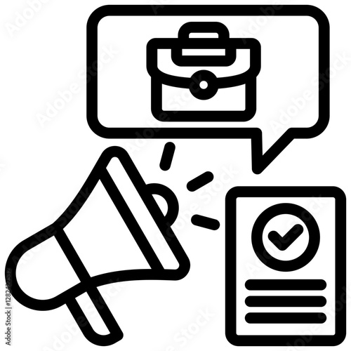 Job Advertising Outline Icon
