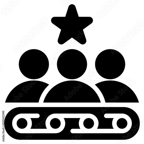 Talent Pipeline Solid Black Icon
