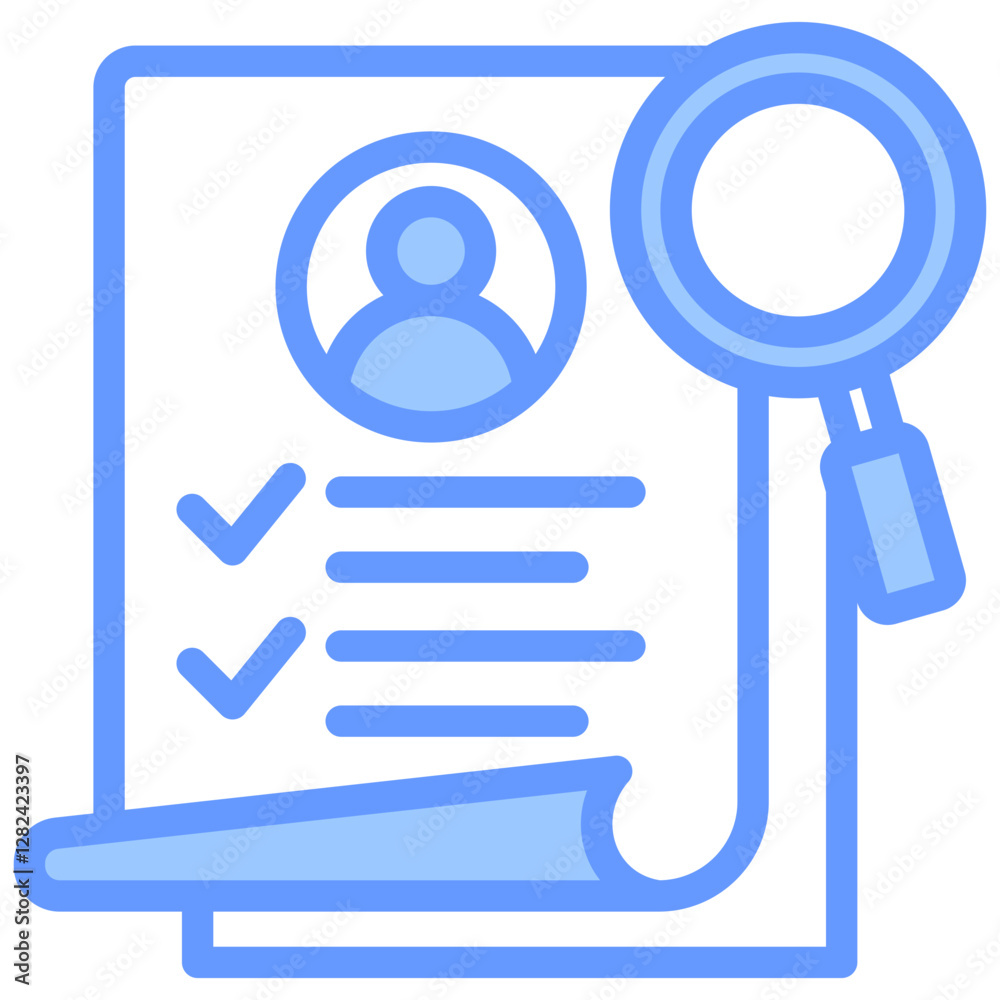 Resume Review Lineal Blue Icon Resume Review Lineal Blue Icon