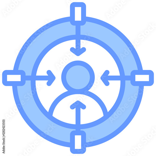 Headhunting Lineal Blue Icon