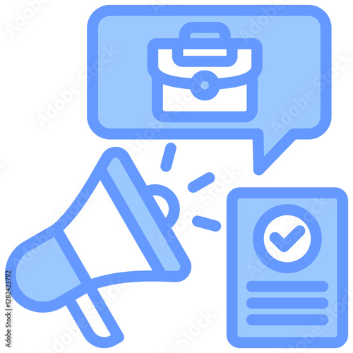 Job Advertising Lineal Blue Icon