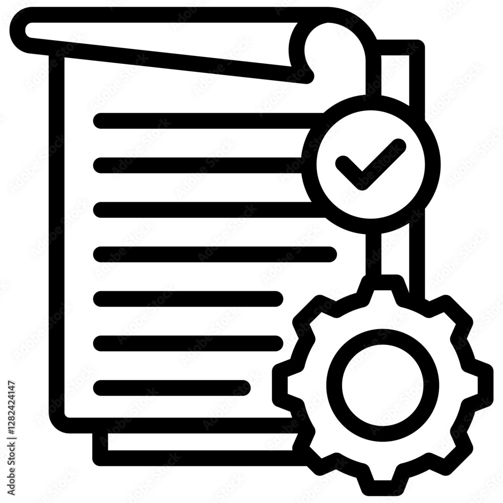 Process Documentation Outline Icon Process Documentation Outline Icon