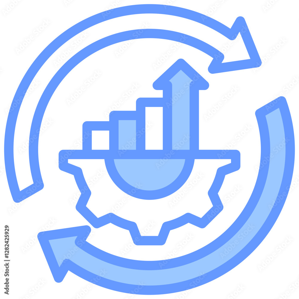 Continuous Improvement Lineal Blue Icon Continuous Improvement Lineal Blue Icon