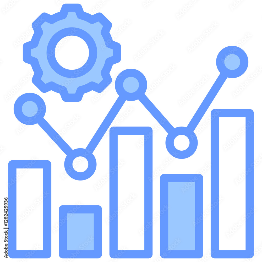 Statistical Process Control Lineal Blue Icon Statistical Process Control Lineal Blue Icon