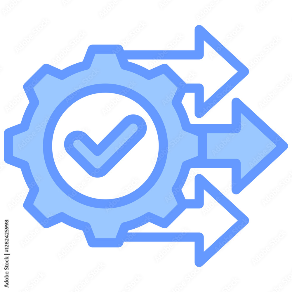 Process Optimization Lineal Blue Icon Process Optimization Lineal Blue Icon