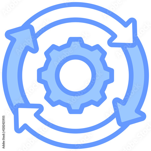 Process Management Lineal Blue Icon