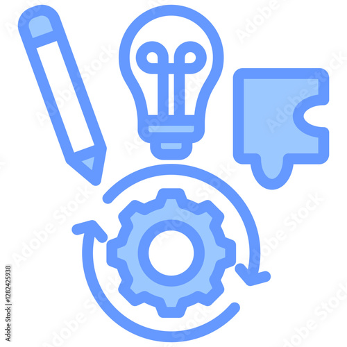 Kaizen Lineal Blue Icon