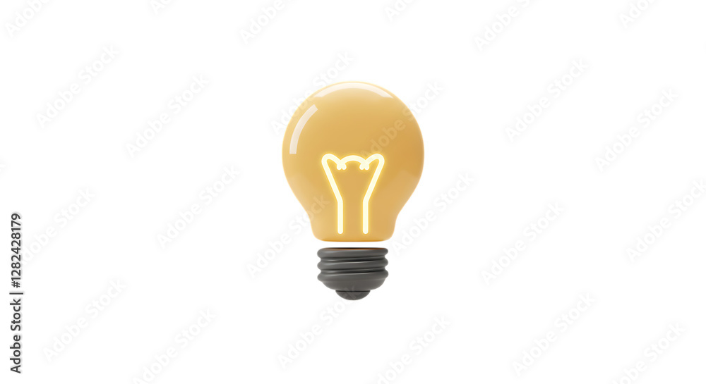Glowing Light Bulb Illustration for Creative Concepts