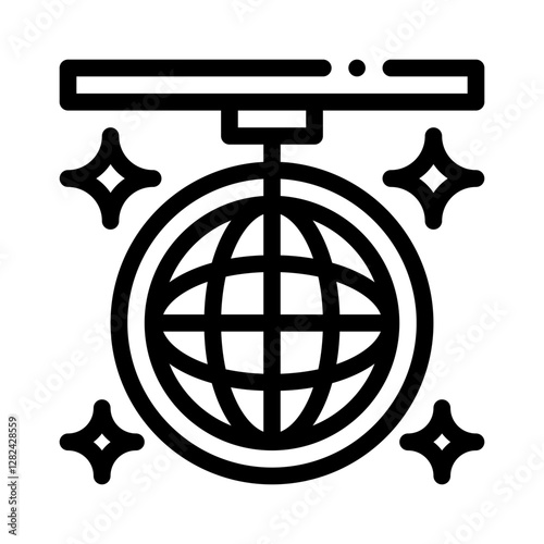 disco ball line icon