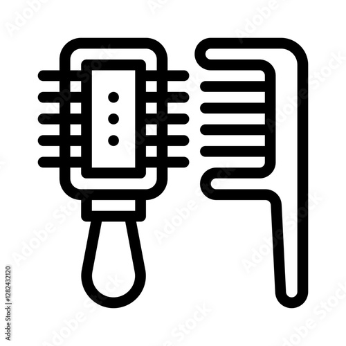 hairbrush line icon