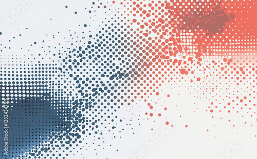 Wallpaper Mural Dynamic halftone background with abstract dots and geometric elements Torontodigital.ca