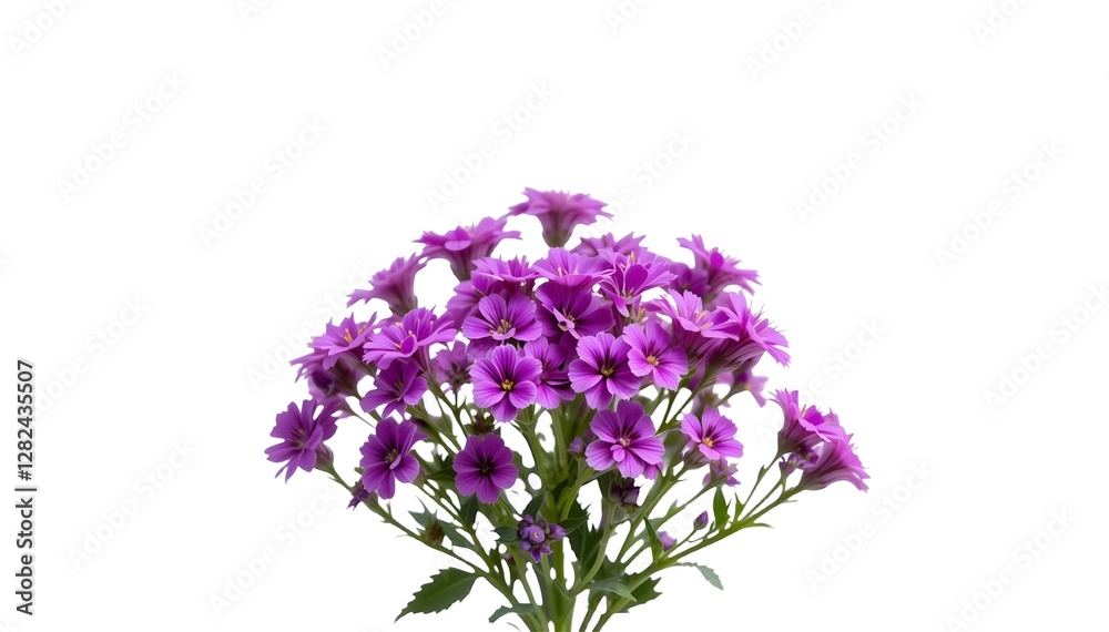 Purple Verbena Flowers on White Background Purple Verbena Flowers on White Background