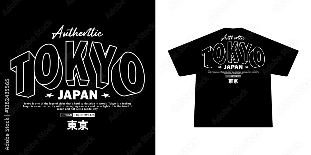 Futuristic illustration of tokyo japan vector t shirt design, vector graphic, typographic poster or tshirts street wear and Urban style